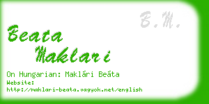 beata maklari business card